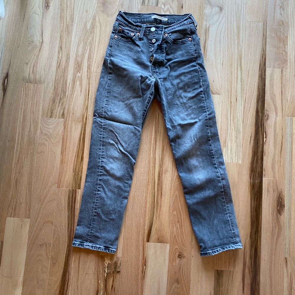 Levi's Wedgie Straight washed black Jeans